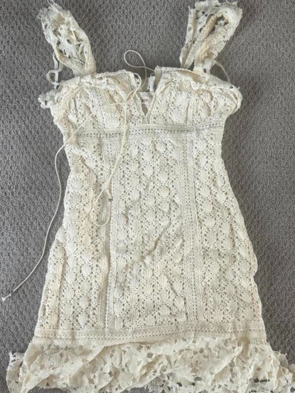 Free People Women's Cream and White Dress